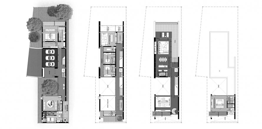 Планировка Виллы «5BR-35» 5 спален в ЖК Sea Theatre Rawai