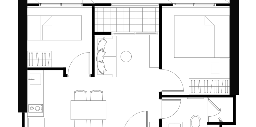 Studio dans le Condo à Din Daeng, Bangkok, Thaïlande  № 170736