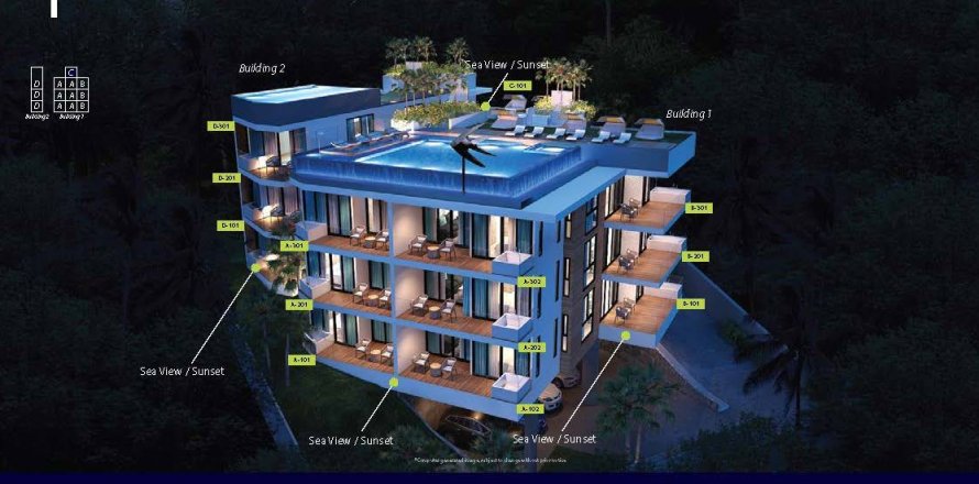 Wohnung in Kata, Thailand 2 Schlafzimmer № 223254