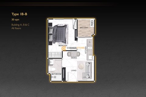 Studio in the Condo in Pattaya, Thailand  № 153933 - photo 1