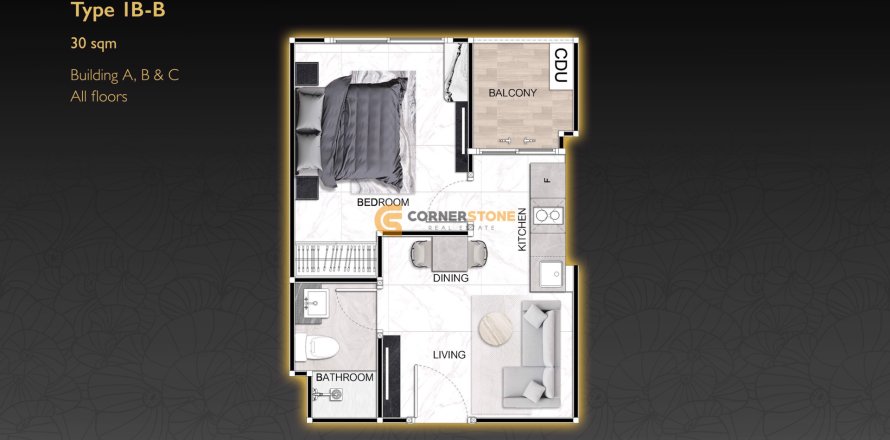 Studio in the Condo in Pattaya, Thailand  № 153933