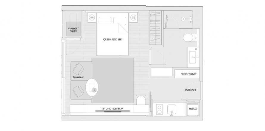 Планировка Квартиры «1R-22» 1 комната в ЖК Scope Promsri
