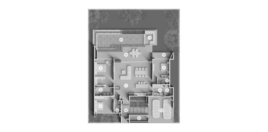 Планировка Виллы «4BR-14» 4 спальни в ЖК Clover Residence