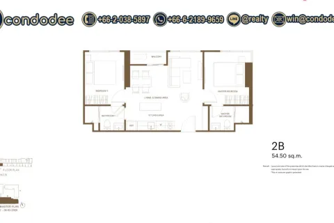 Condo à Watthana, Bangkok, Thaïlande, 2 chambres  № 201360 - photo 2
