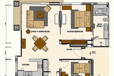 Кондоминиум с 2 спальнями в Пхукете, Таиланд № 157847 - фото 26
