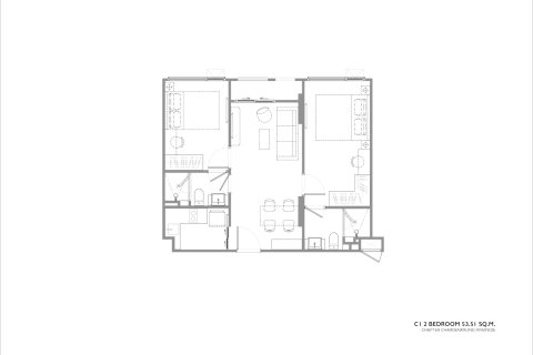 Кондоминиум с 2 спальнями в Бангкоке, Таиланд № 170241 - фото 8