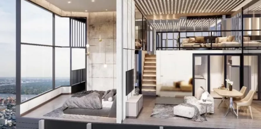 Дуплекс в Клонг Тоэй, Бангкок, Таиланд с 2 спальнями  № 137301