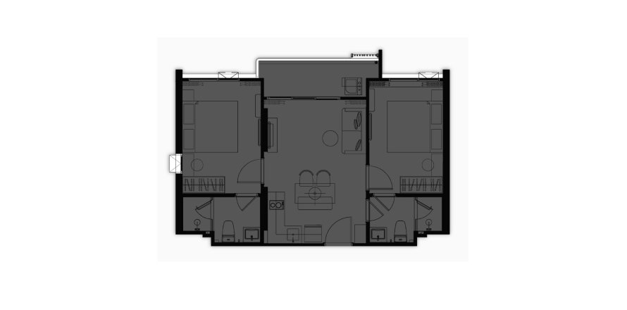 Apartment floor plan «The Title Sierra», 2 bedrooms in The Title Sierra