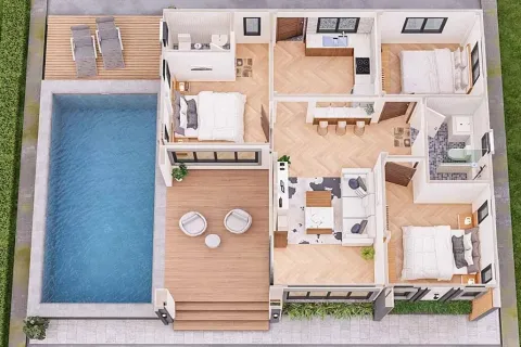 Вилла в Клаенге, Таиланд с 3 спальнями № 157138 - фото 14