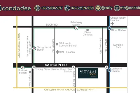 Condo in Sathon, Bangkok, Thailand, 2 bedrooms  № 234015 - photo 17